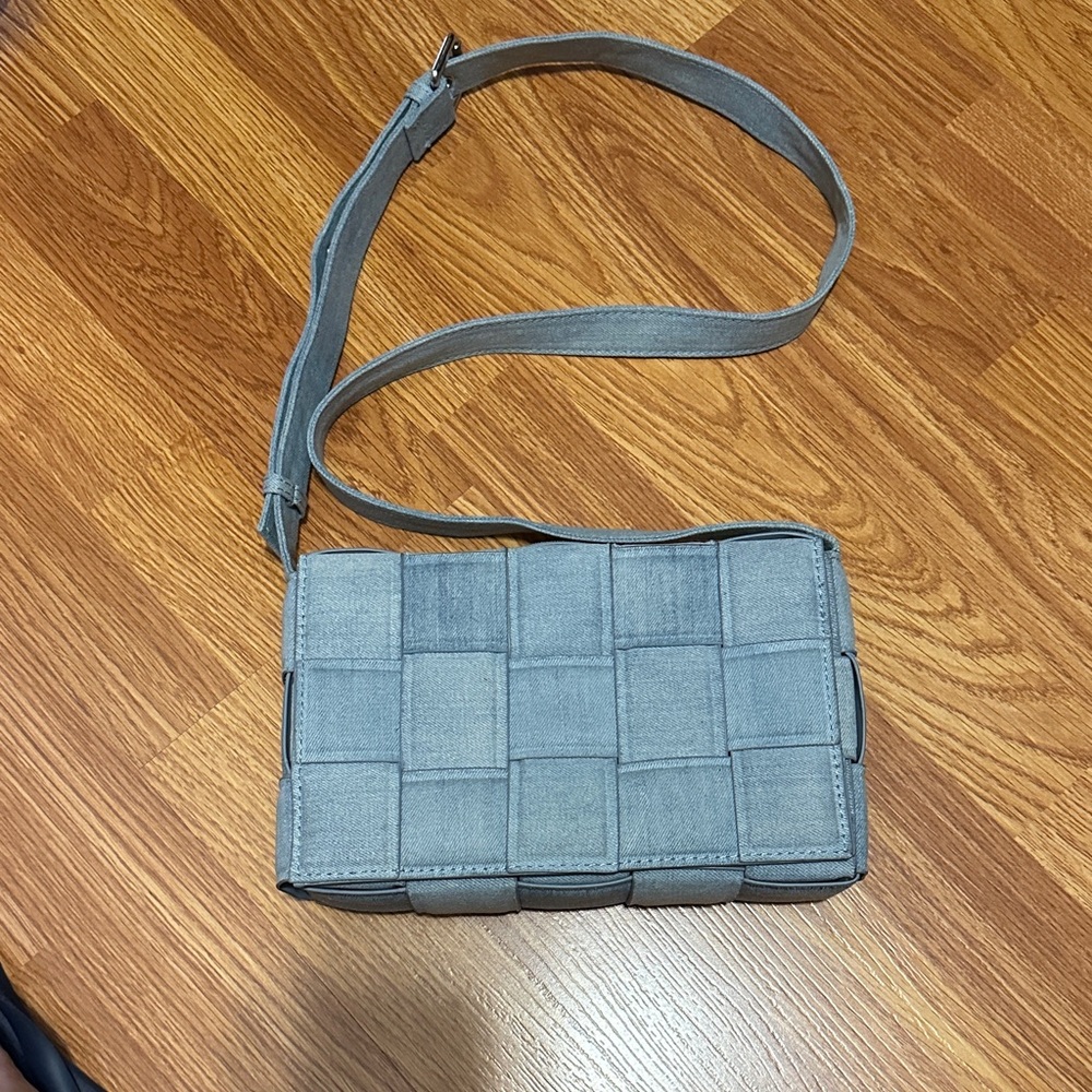 Bottega like denim cassette bag